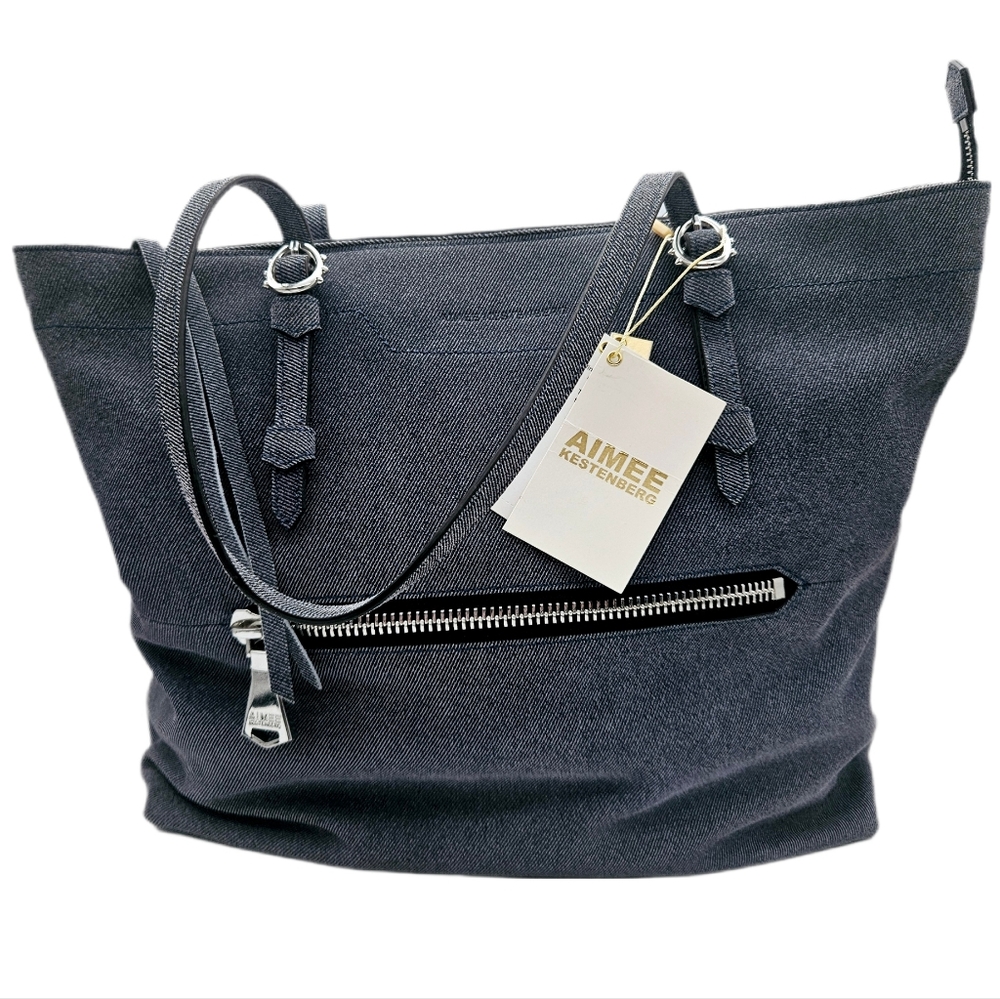 AIMEE KESTENBERG | On The Go denim zip close tote bag